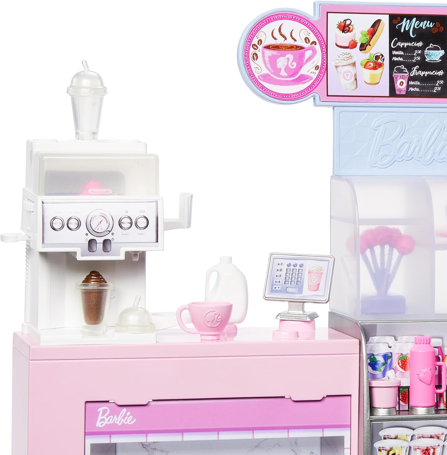 Barbie Coffret Pause Café barista blonde avec 12 accessoires HXN94 – Image 4
