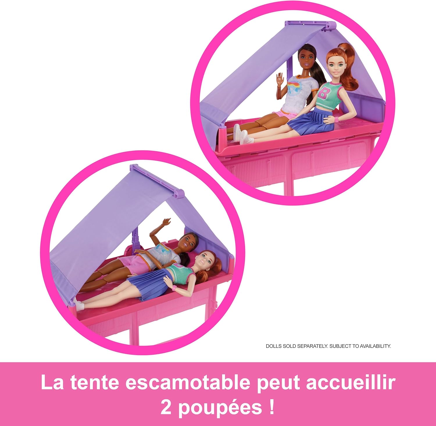 Barbie Camping-Car de rêve avec tente de toit et 60 accessoires – Image 3