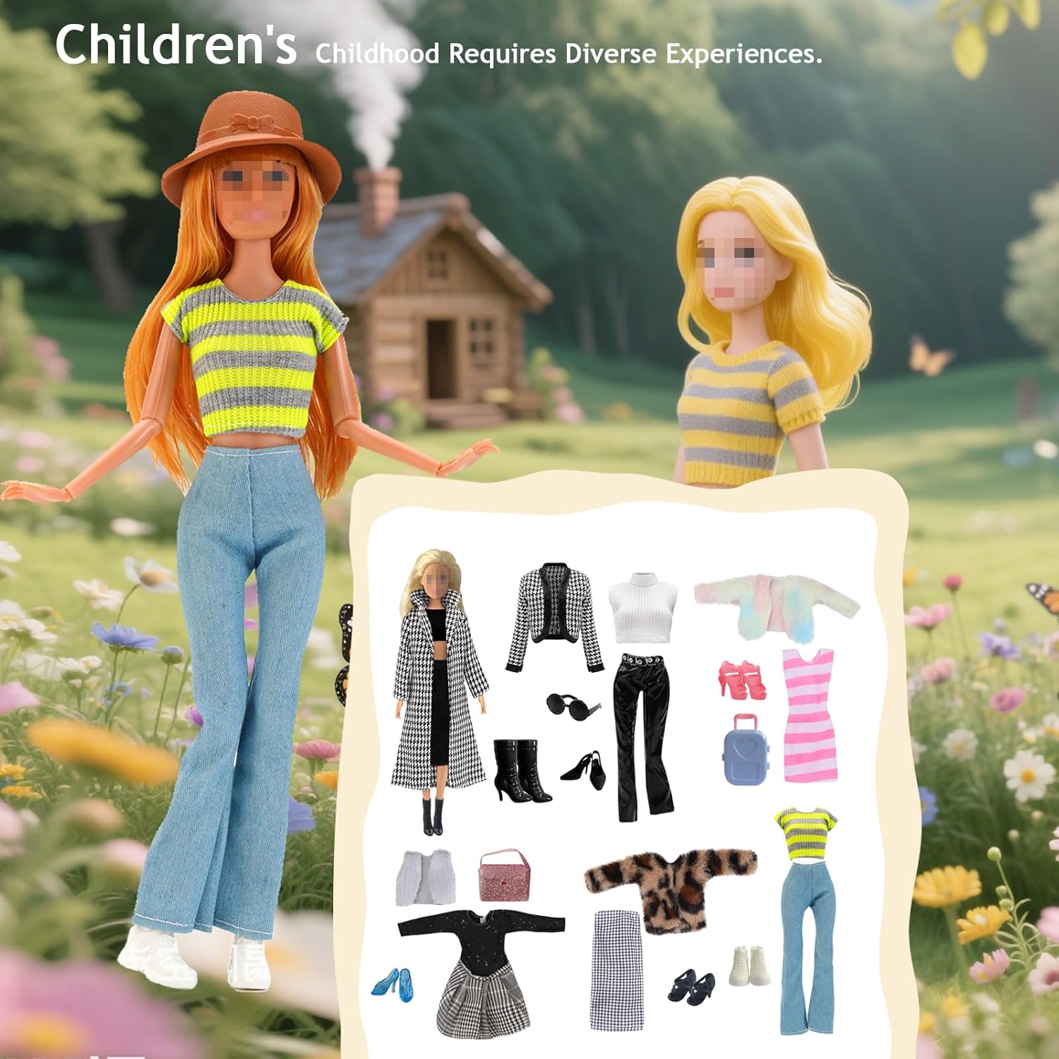 Ensemble Barbie compatible hiver avec valise, sac à main et 6 paires de chaussures – Image 4