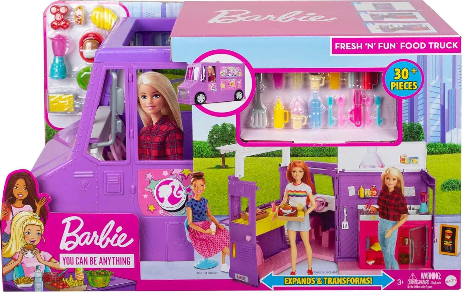 Barbie Food Truck violet transformable avec accessoires GMW07 – Image 6