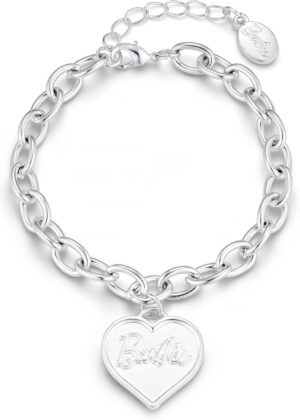 Bracelet Barbie à chaîne épaisse avec cœur en zinc
