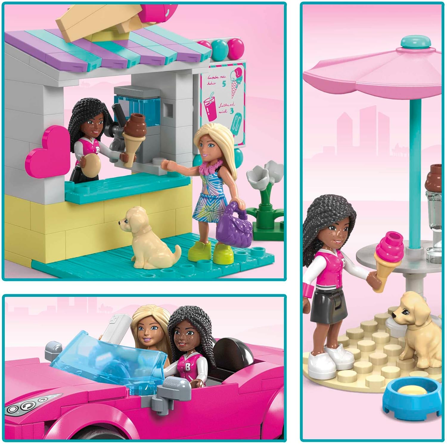 Barbie décapotable rose convertible avec stand de glaces, 225 blocs – Image 5