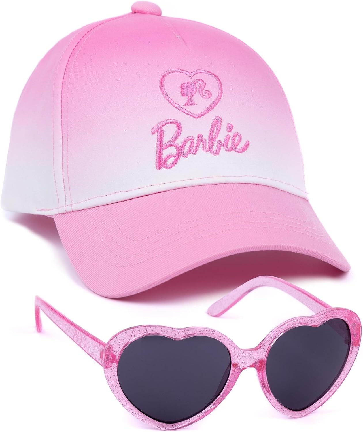 Casquette Barbie rose ombré réglable avec lunettes de soleil, 52