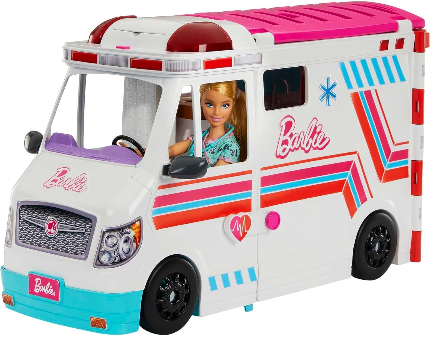 Barbie Ambulance 2 en 1 avec clinique, lumières, sons et 20 accessoires HKT79 – Image 4