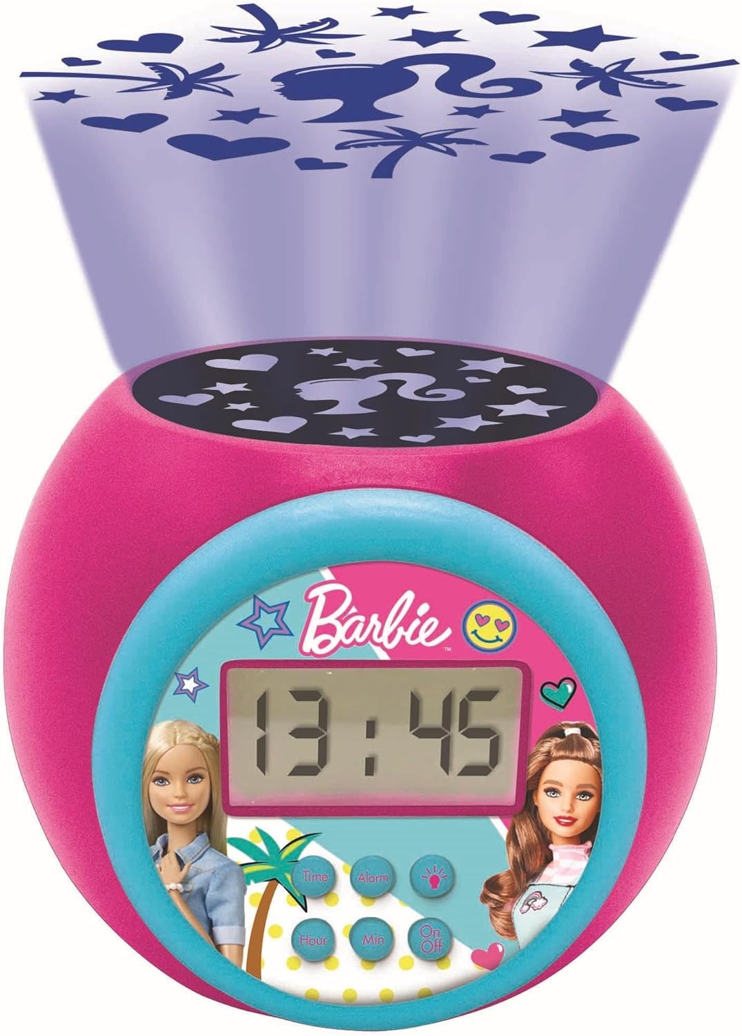Réveil Barbie à projection avec écran LCD et snooze RL977BBLXB – Image 2