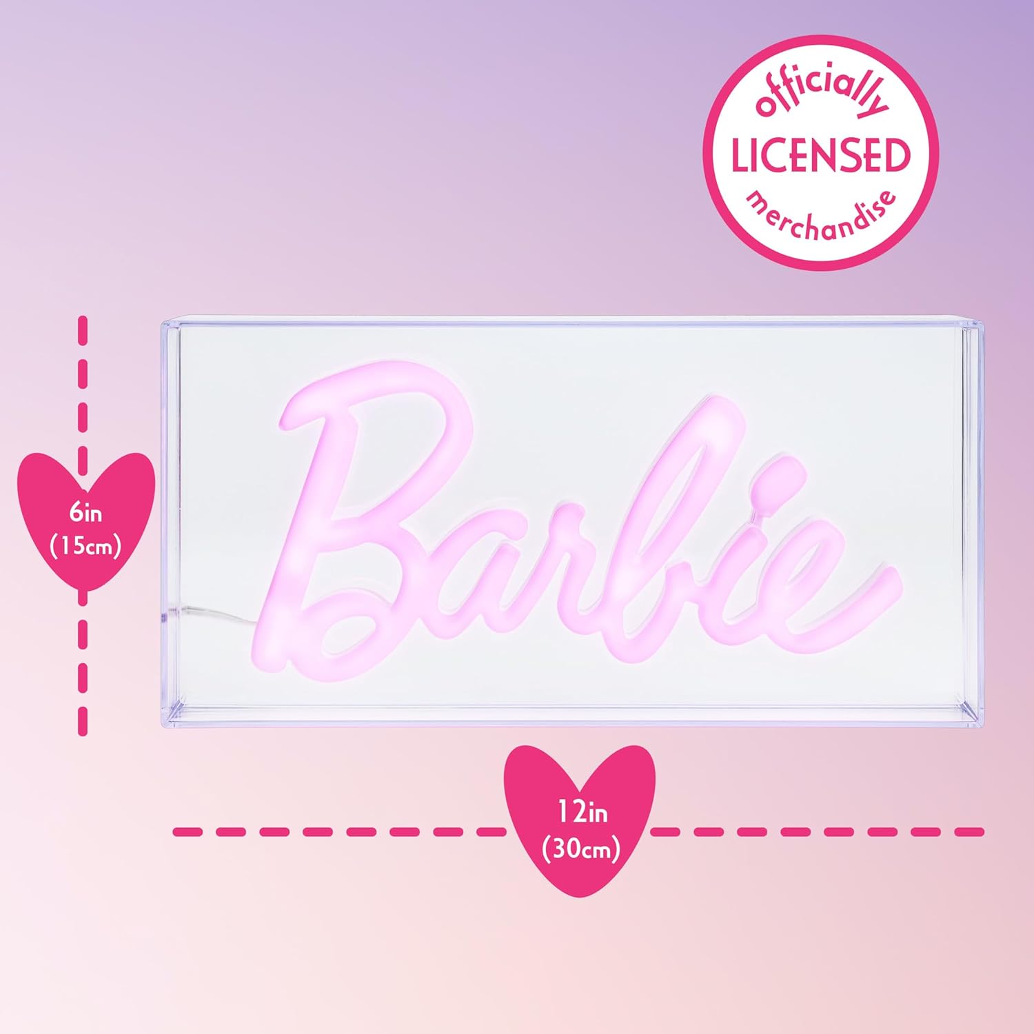 Lampe néon LED Barbie rose à poser ou murale – Image 3