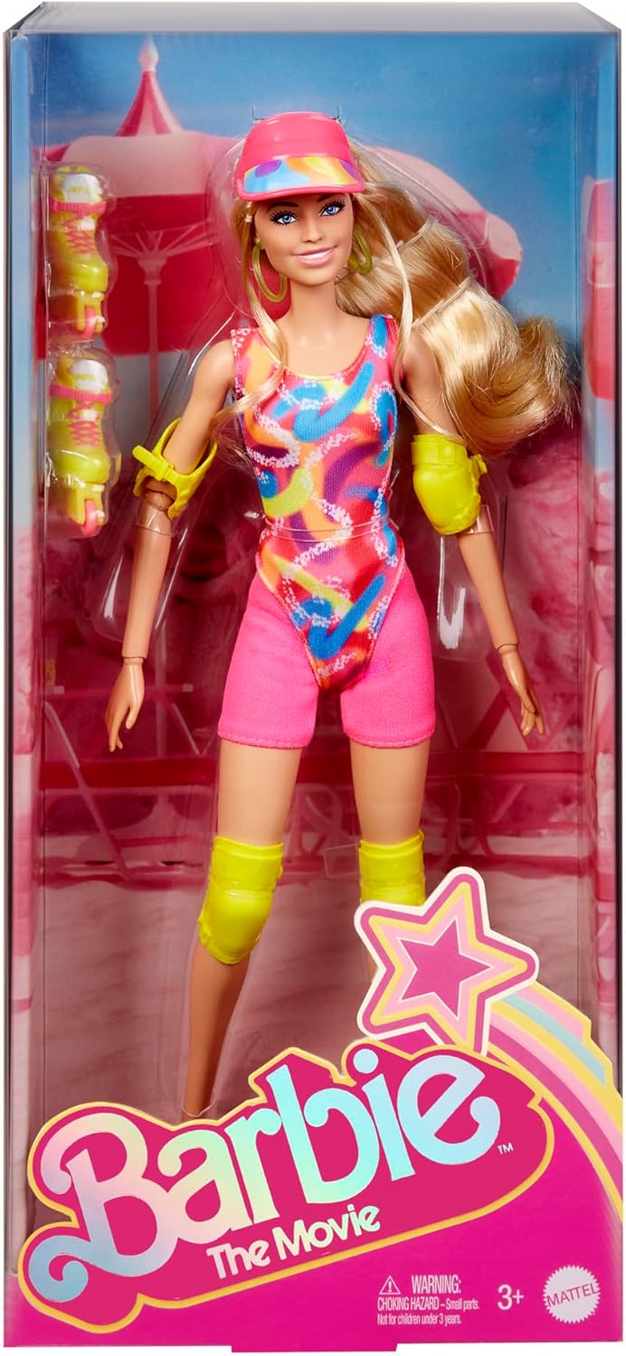 Barbie Le Film, poupée patineuse en rollers avec tenue fluo et accessoires verts, HRB04 – Image 6