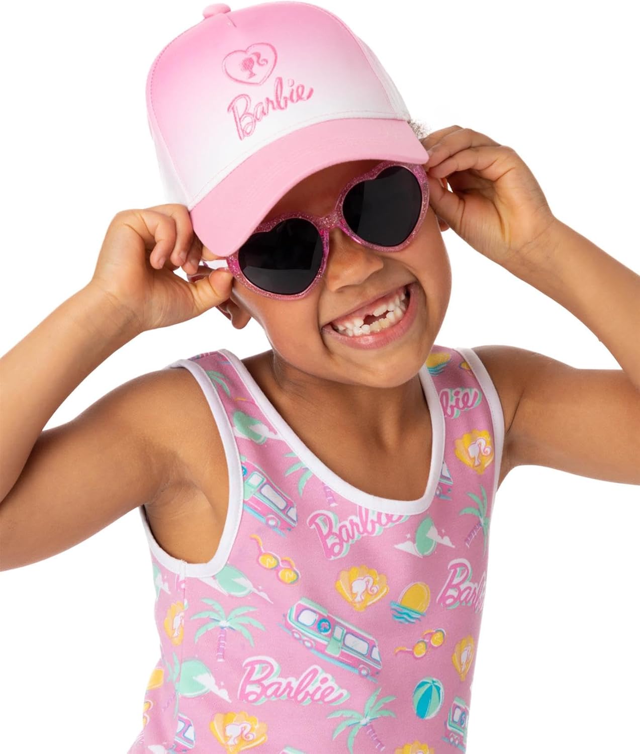 Casquette Barbie rose ombré réglable avec lunettes de soleil, 52 – Image 2