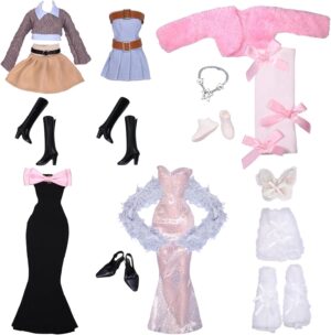 Kit mode Barbie compatible avec 21 vêtements et accessoires, format 11,5
