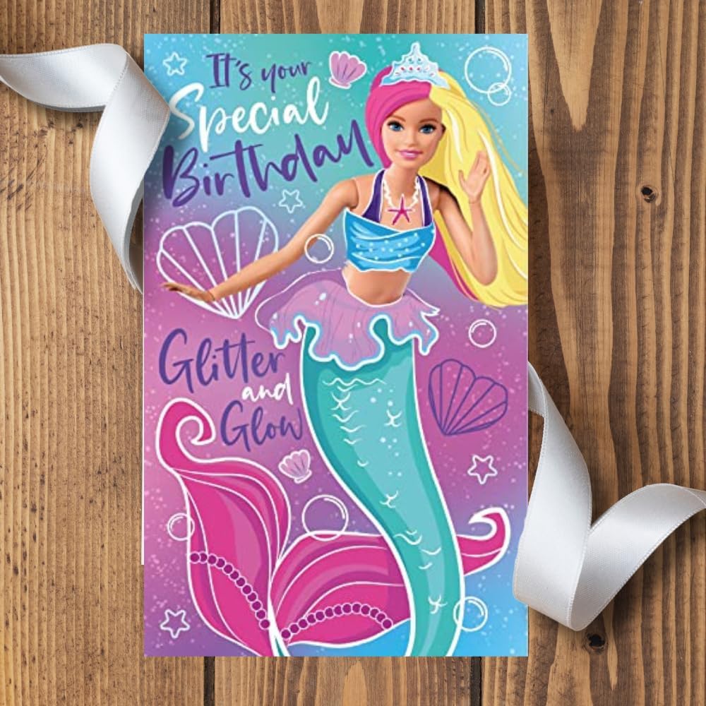 Carte d'anniversaire Barbie multicolore 17,8 x 15,2 – Image 5