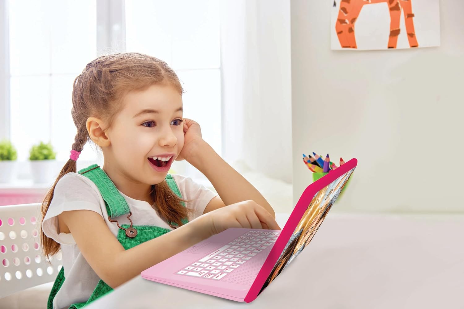 Barbie ordinateur éducatif bilingue rose avec 124 activités JC598 – Image 5