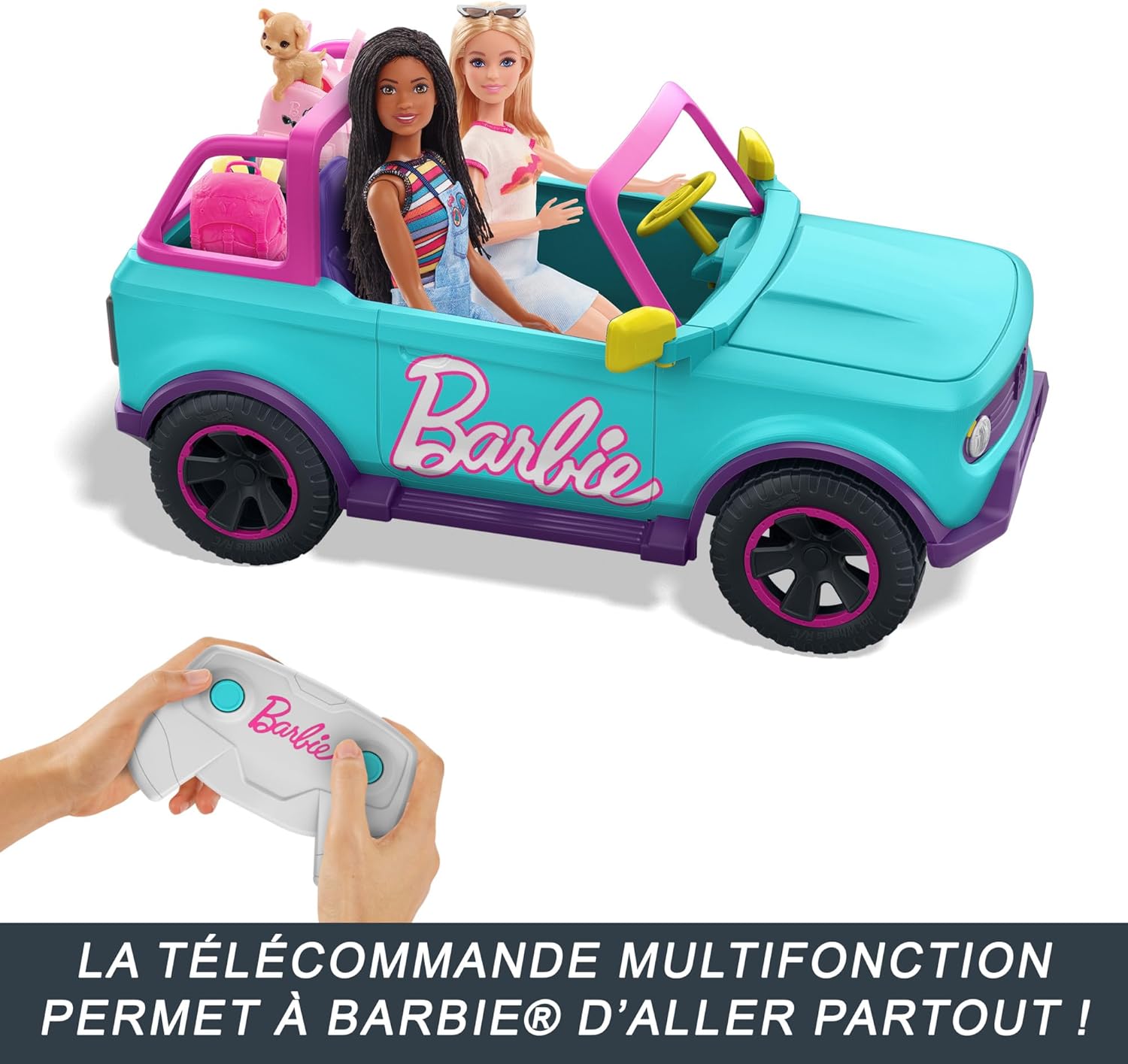 Barbie Hot Wheels véhicule tout terrain télécommandé pour 2 poupées HTP53 – Image 4