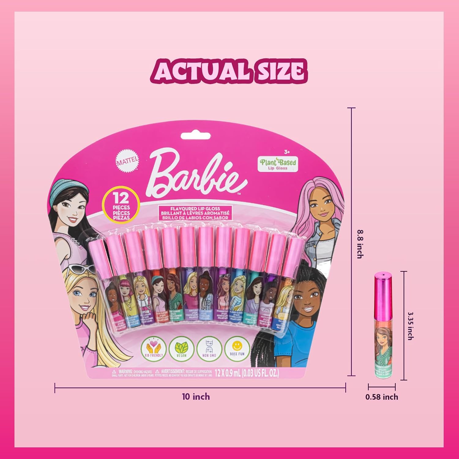 Barbie lot de 12 gloss à lèvres à base de plantes 0.9 ml – Image 6