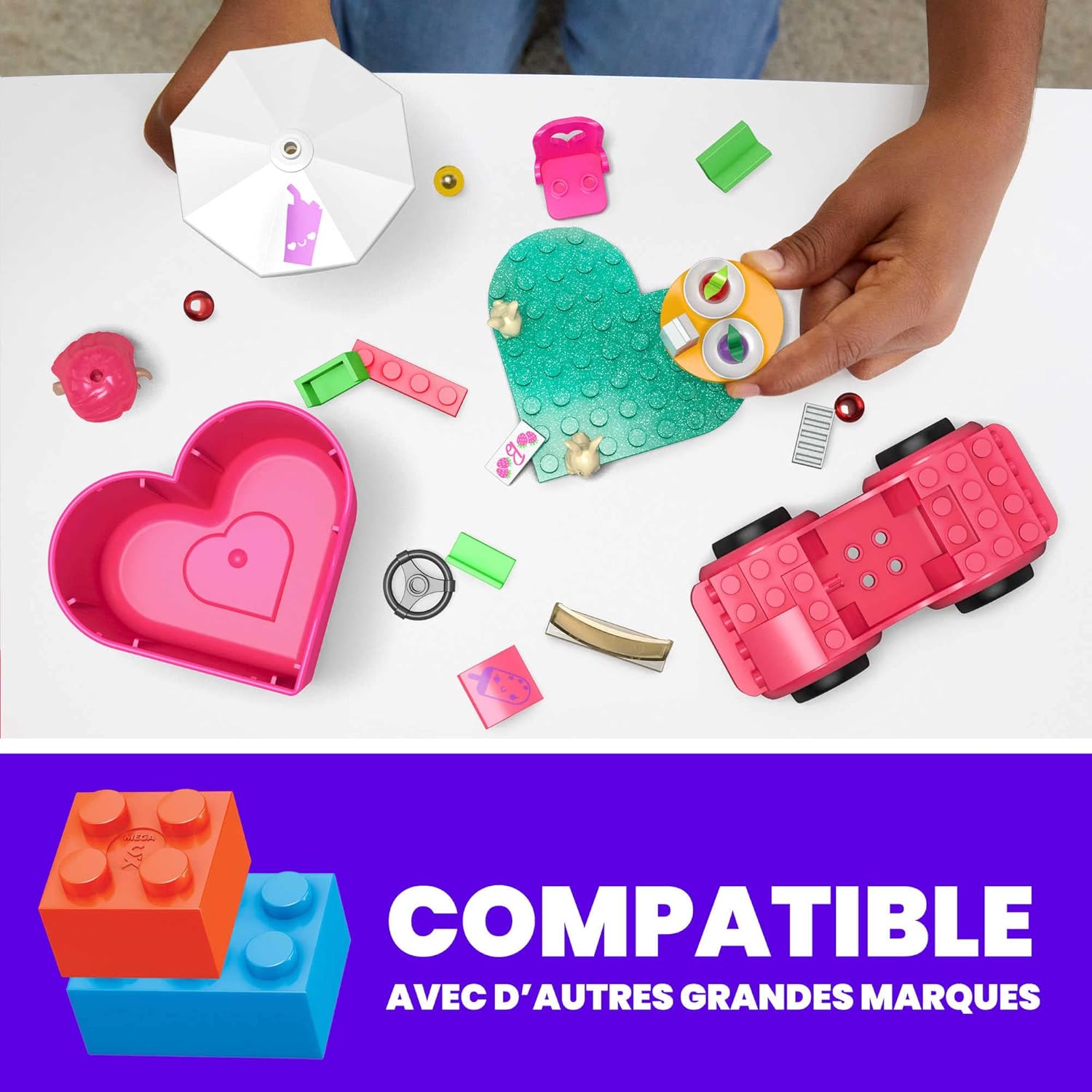 Barbie Road Trip en décapotable, coffret de construction 60 briques avec 2 mini-poupées Color Reveal – Image 7