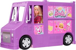 Barbie Food Truck violet transformable avec accessoires GMW07