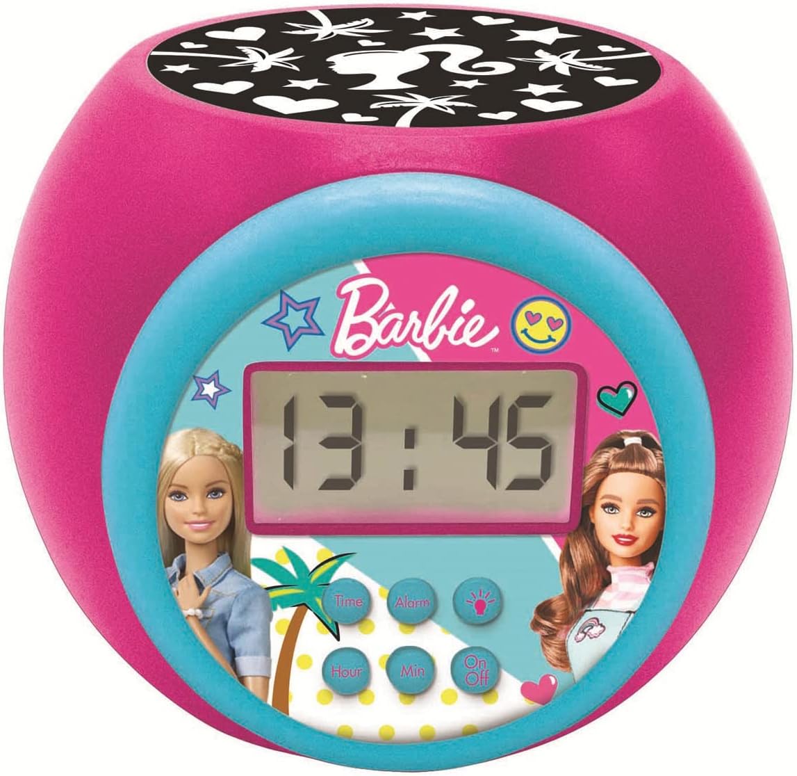 Réveil projecteur Mattel Barbie Lexibook avec écran LCD et snooze