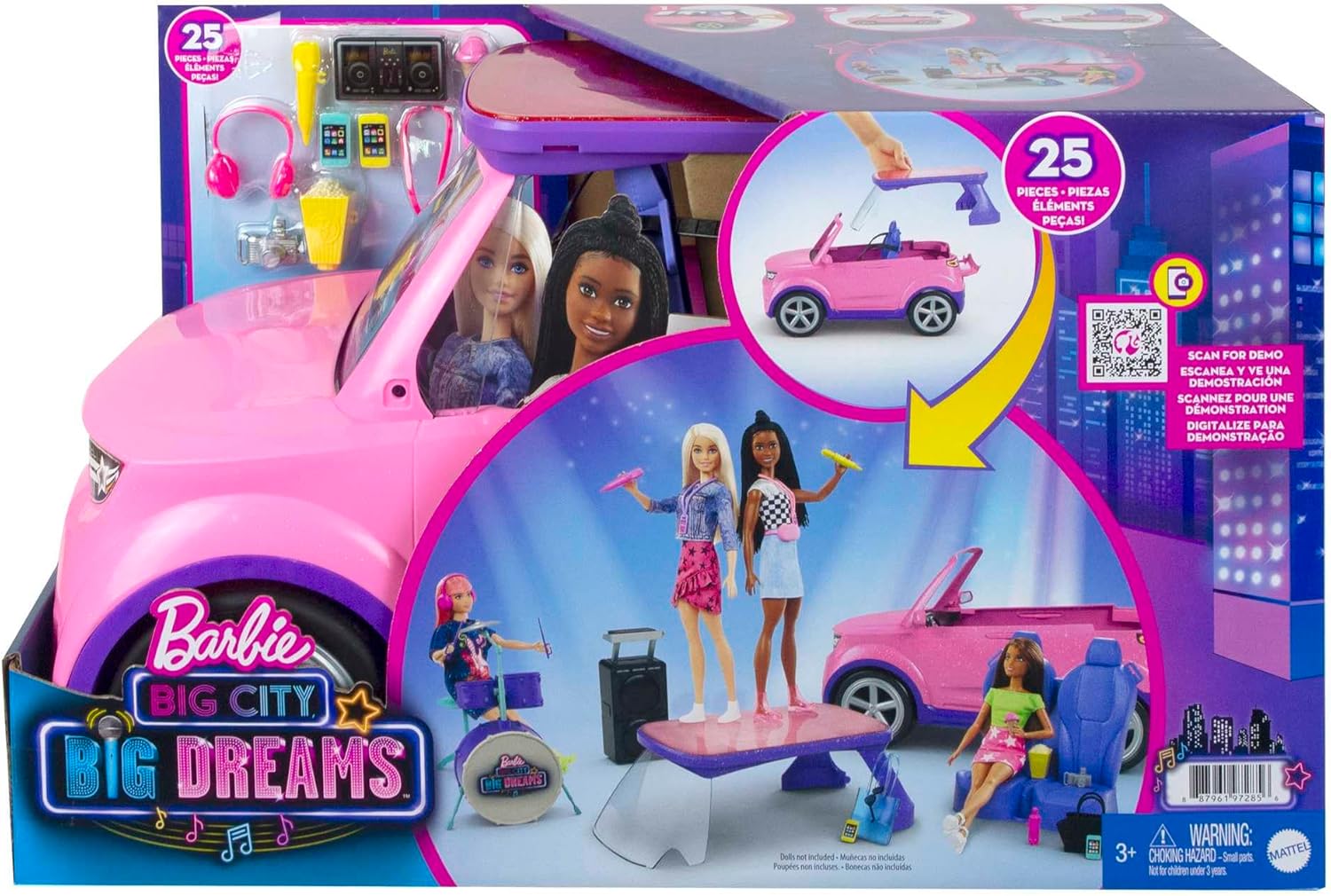 Barbie Big City Big Dreams voiture concert transformable avec 20 accessoires – Image 7