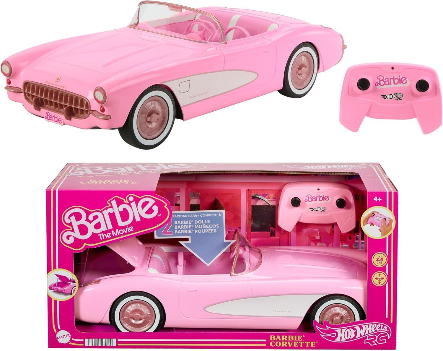 Corvette radiocommandée Barbie Le Film en métal, style moderne