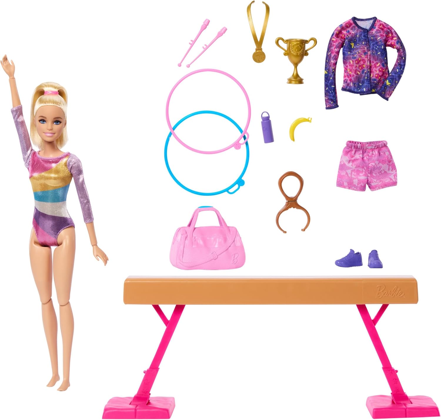 Barbie coffret de gymnastique HRG52 avec poupée blonde et accessoires – Image 2