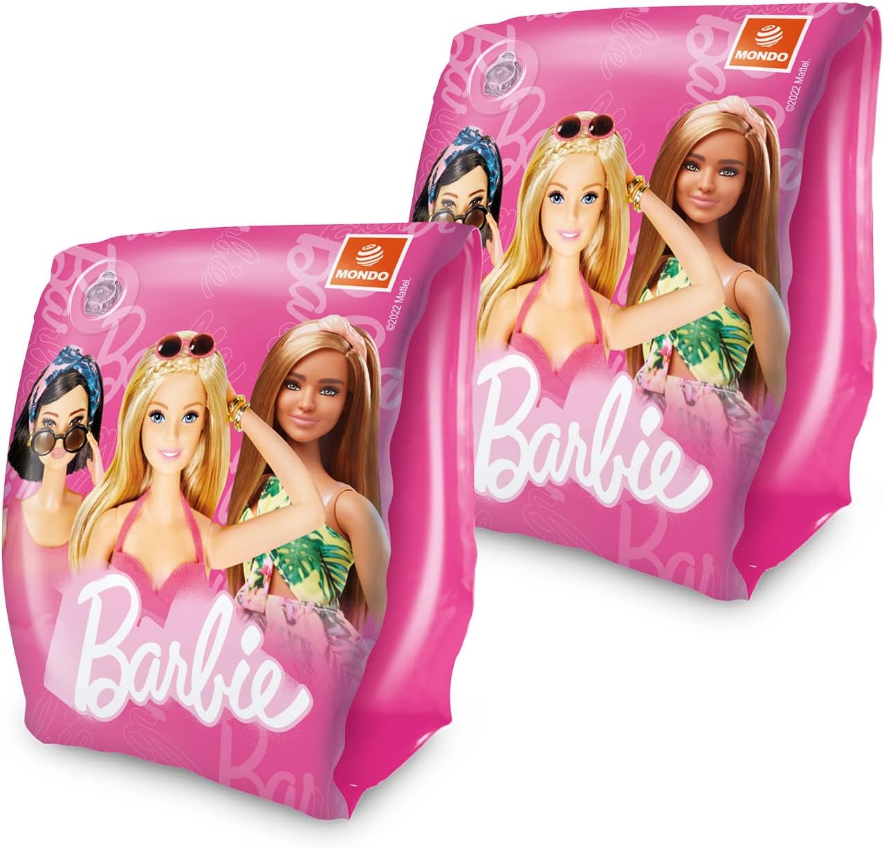 Brassards roses Barbie en PVC à 2 chambres à air