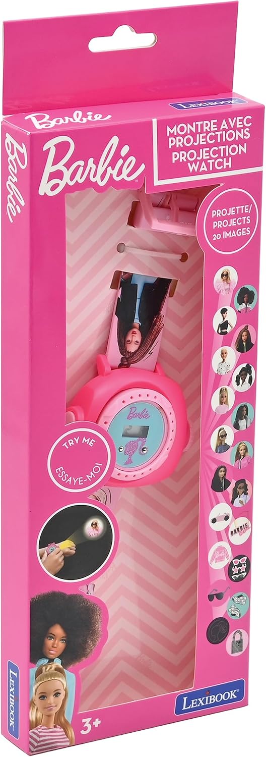 Montre digitale Barbie à bracelet ajustable avec 20 projections Lexibook – Image 2