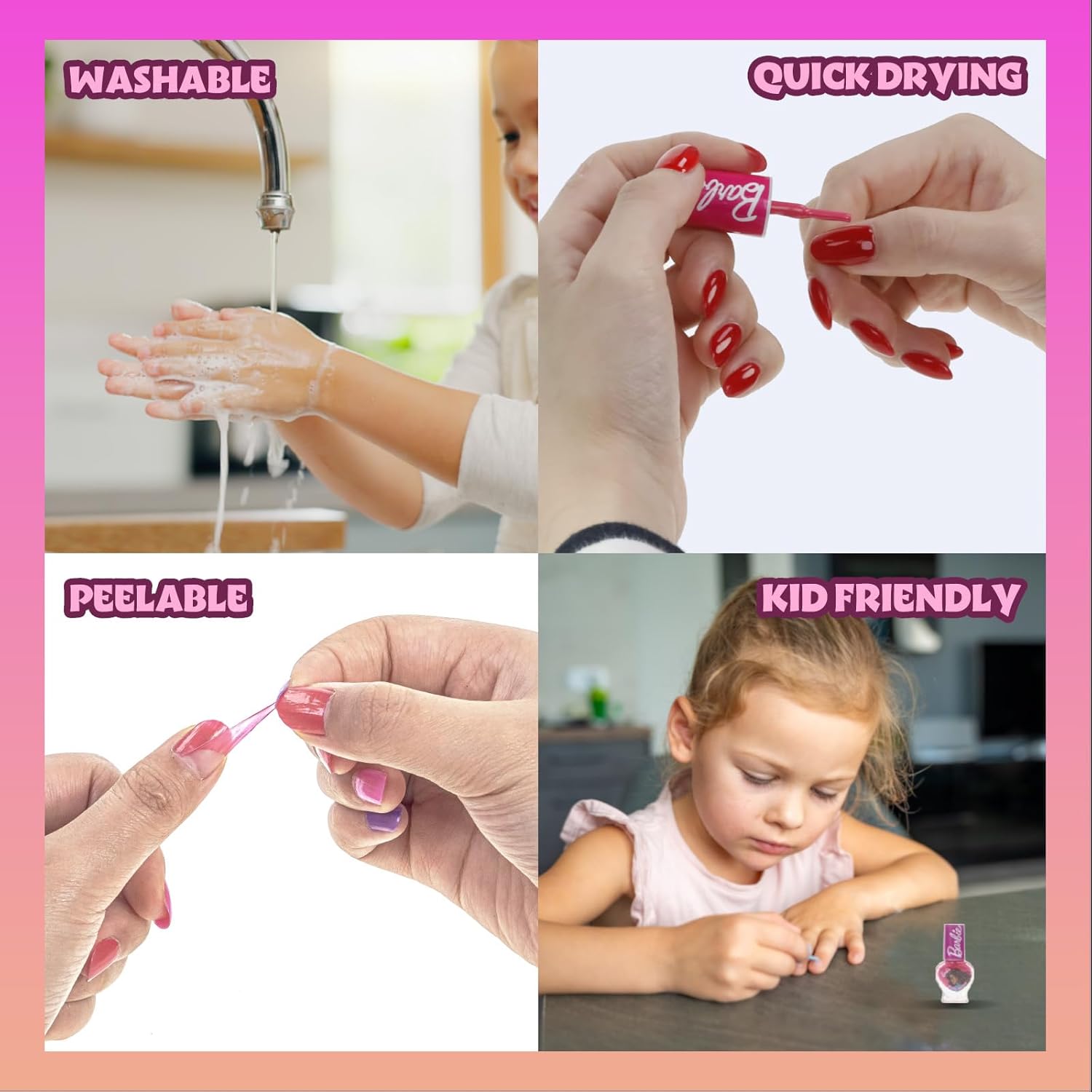 Kit de maquillage Barbie pour enfants avec mallette en acrylique, par Townley Girl – Image 5