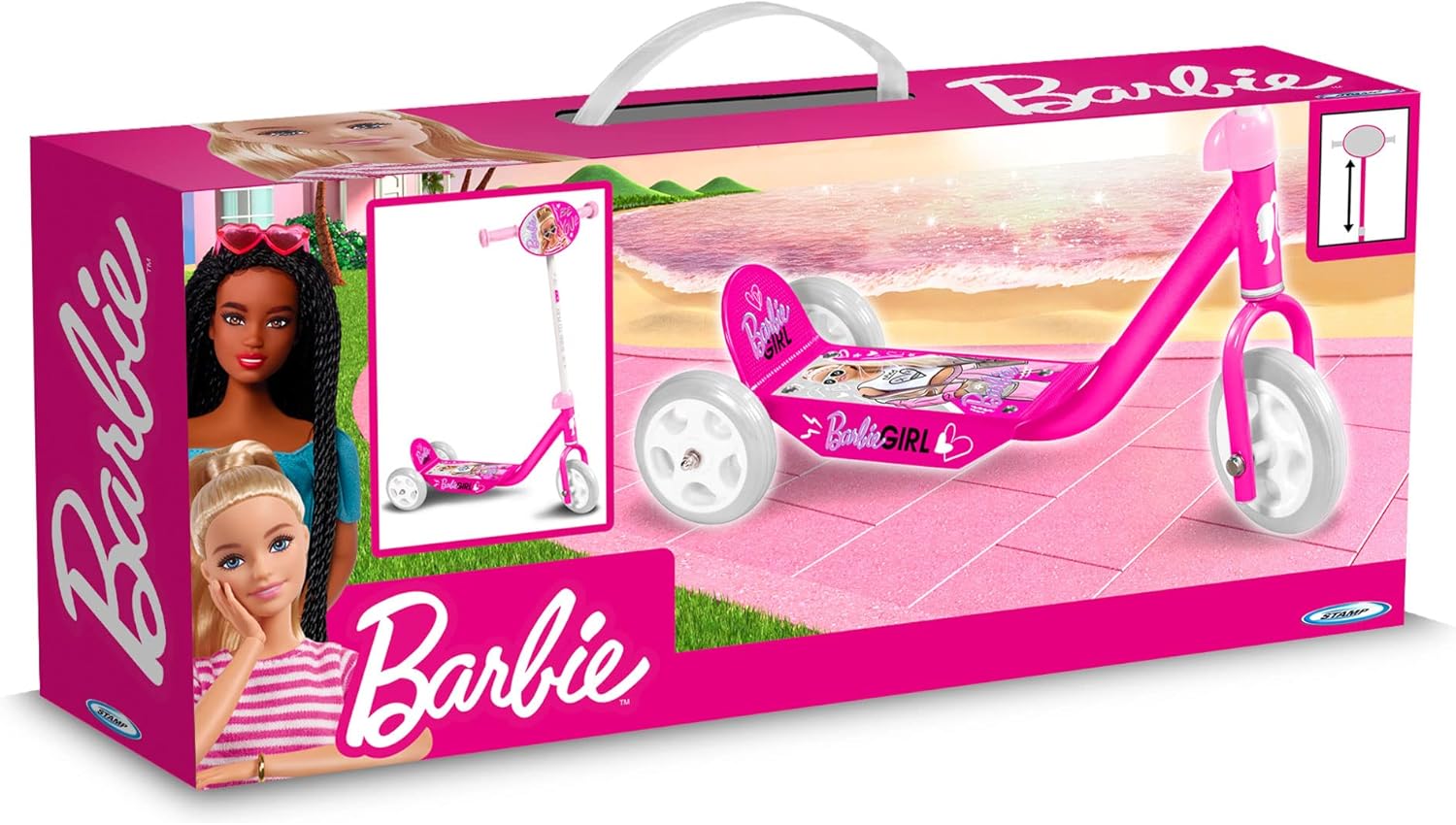 Trottinette Barbie 3 roues réglable avec plaque décorée PINK – Image 2