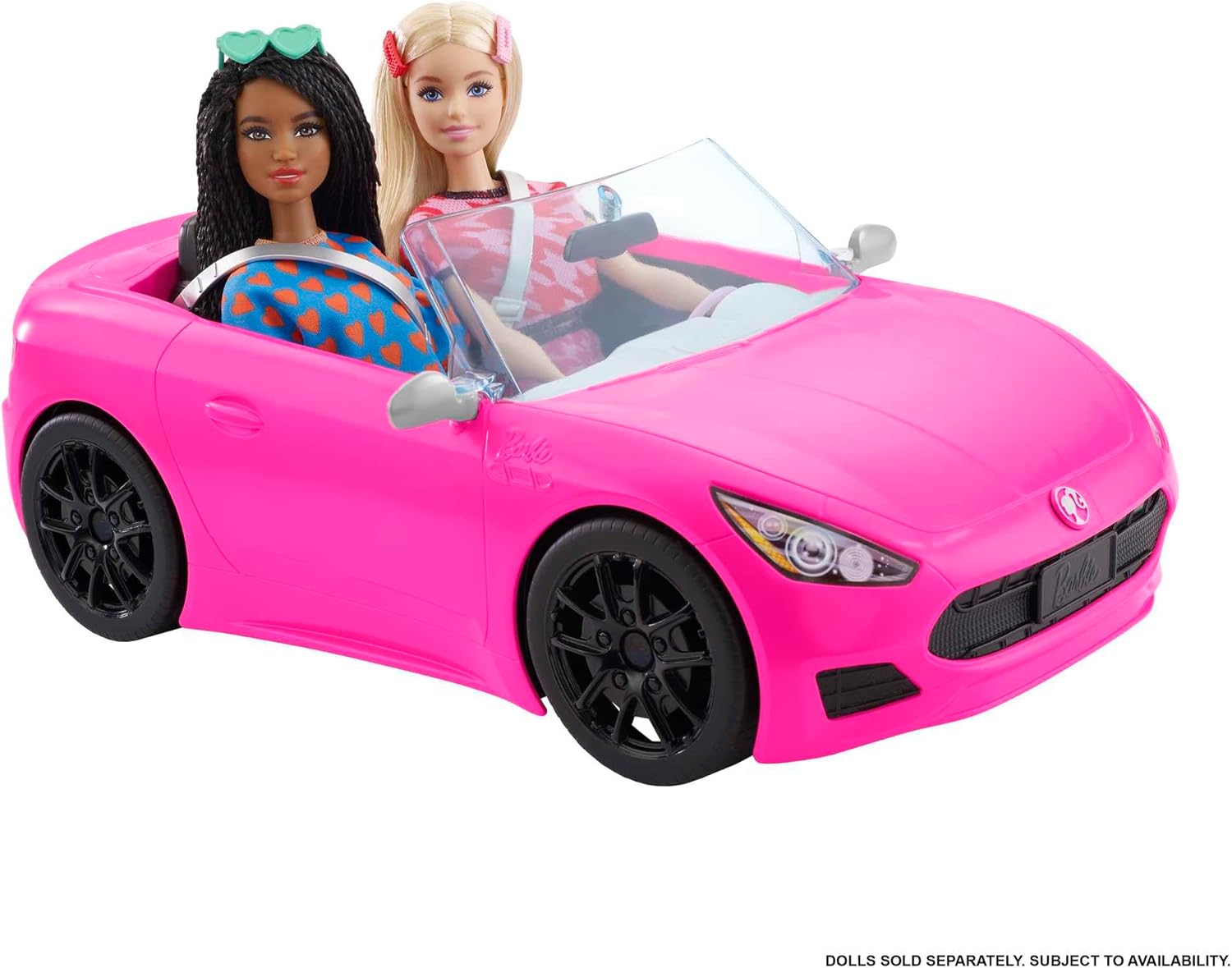 Barbie cabriolet rose 2 places aux roues qui tournent, HBT92 – Image 5