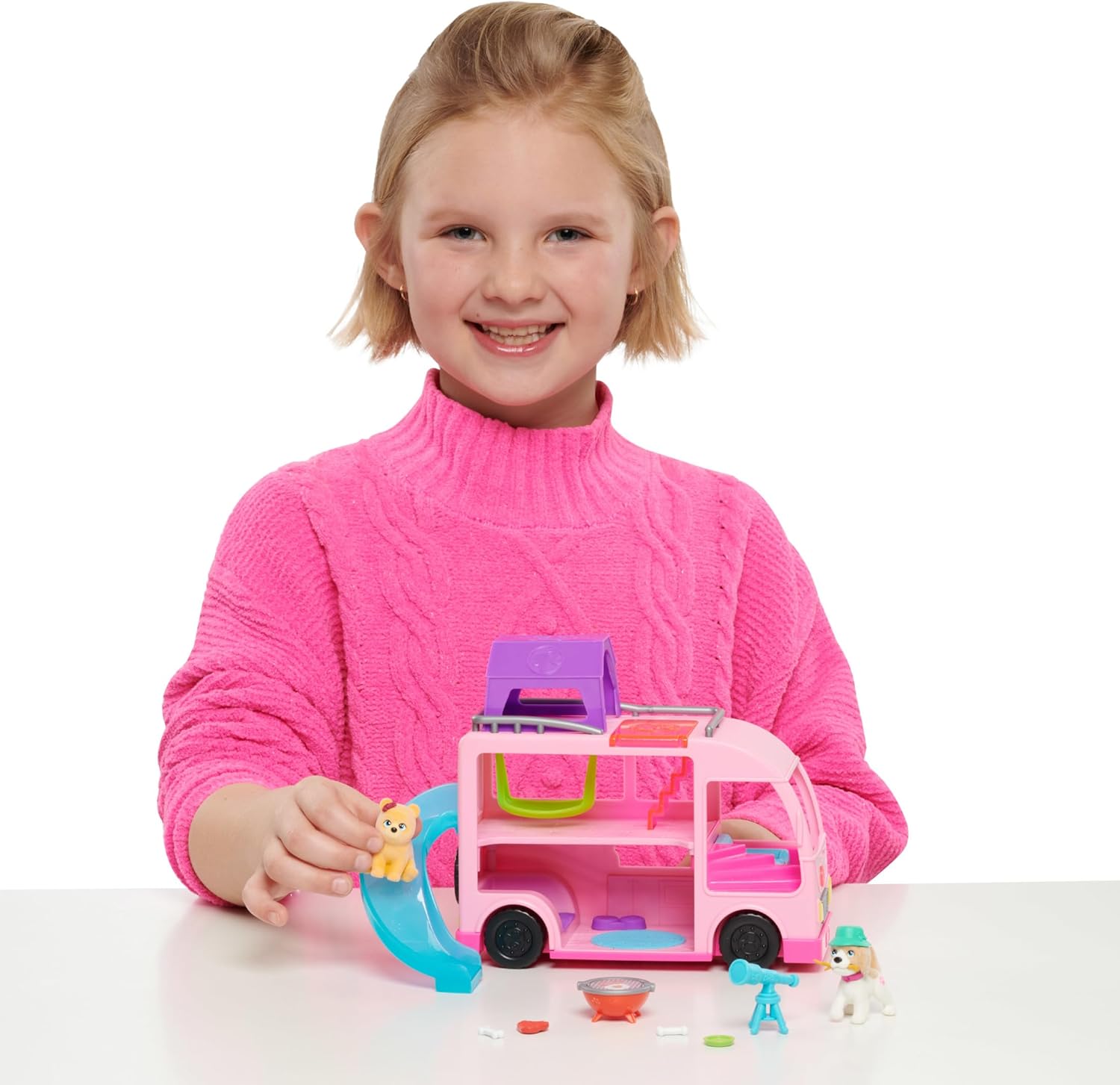 Camping-car Barbie avec 2 figurines d’animaux et 11 accessoires – Image 5