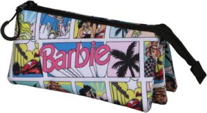 Trousse triple Barbie Comic multicolore à 3 compartiments