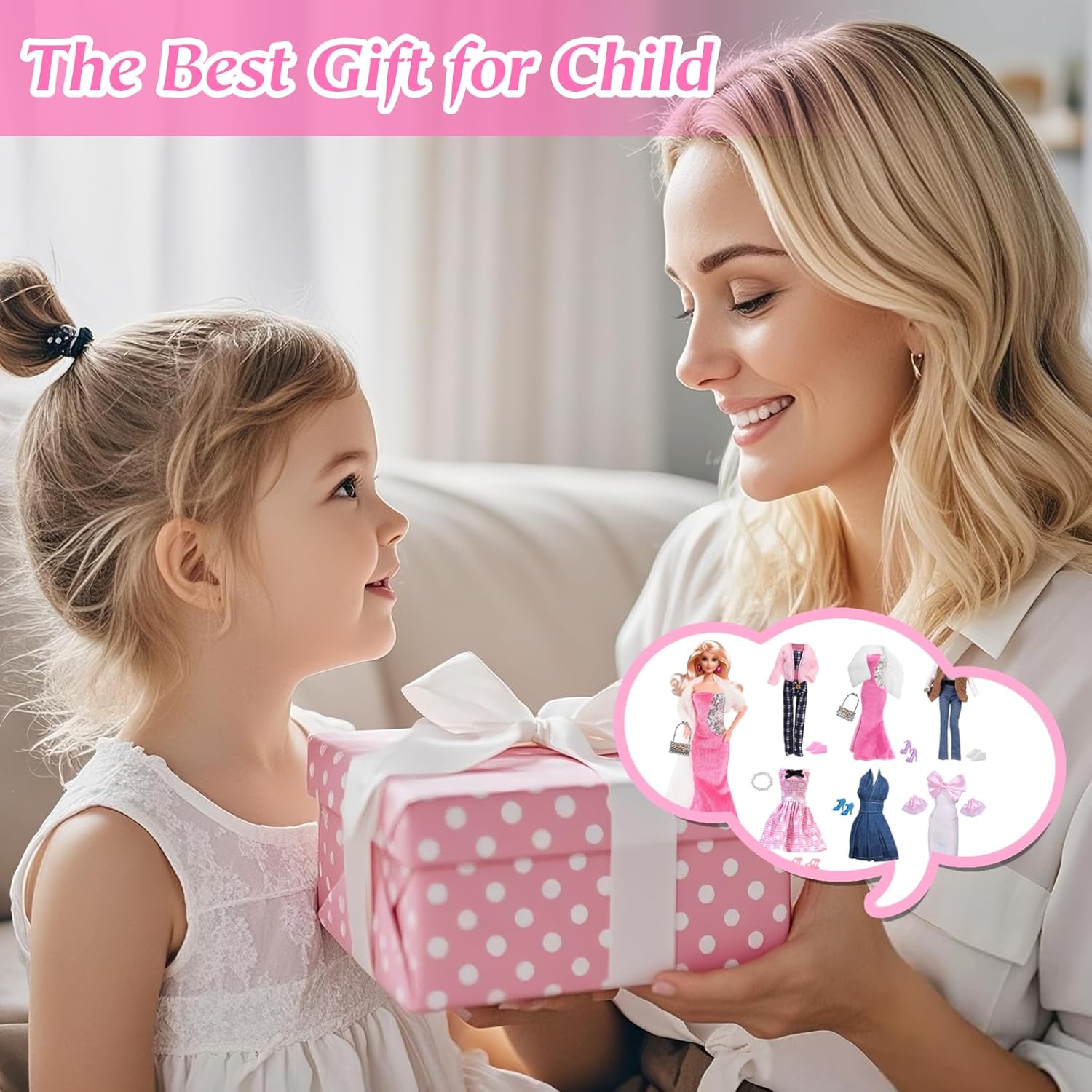 Lot Barbie de 19 vêtements de poupée avec vestes en peluche, robe en jean et 7 chaussures – Image 7