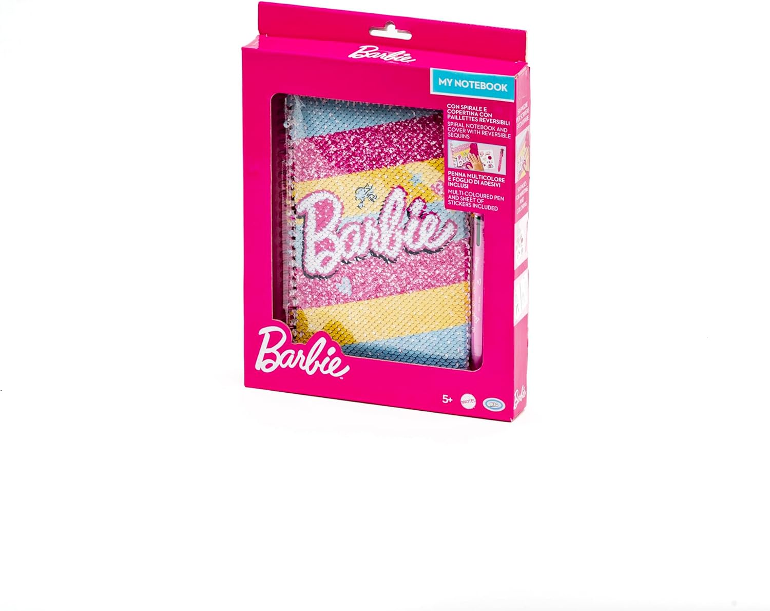 Barbie My Notebook avec paillettes réversibles et stylo multicolore – Image 4