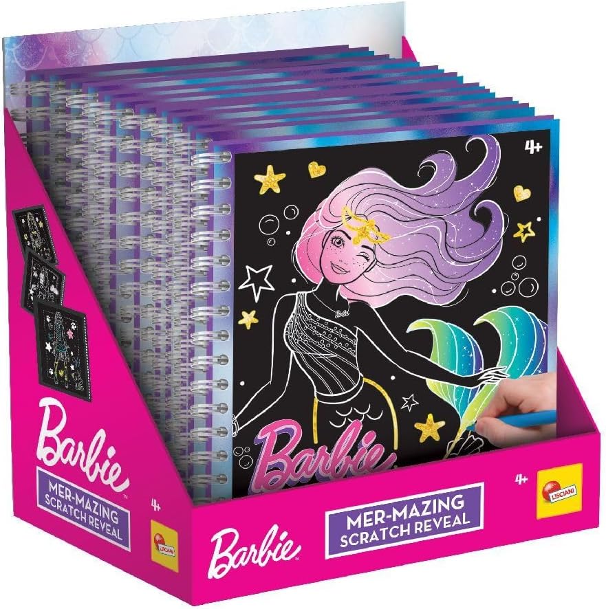 Barbie carnet de croquis sirène à gratter, livre créatif dès 4 ans – Image 4