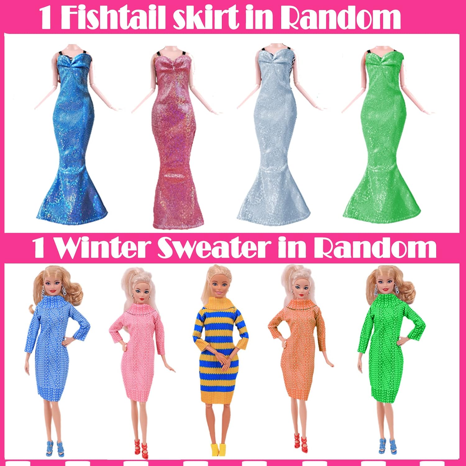 Barbie, lot de 68 vêtements et accessoires avec 7 robes – Image 4