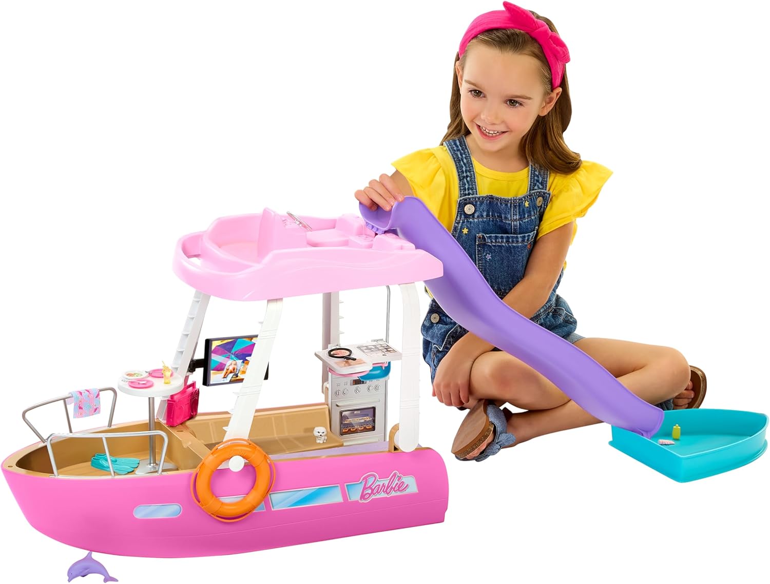 Barbie Bateau de rêve, coffret moderne avec 6 zones de jeu HJV37
