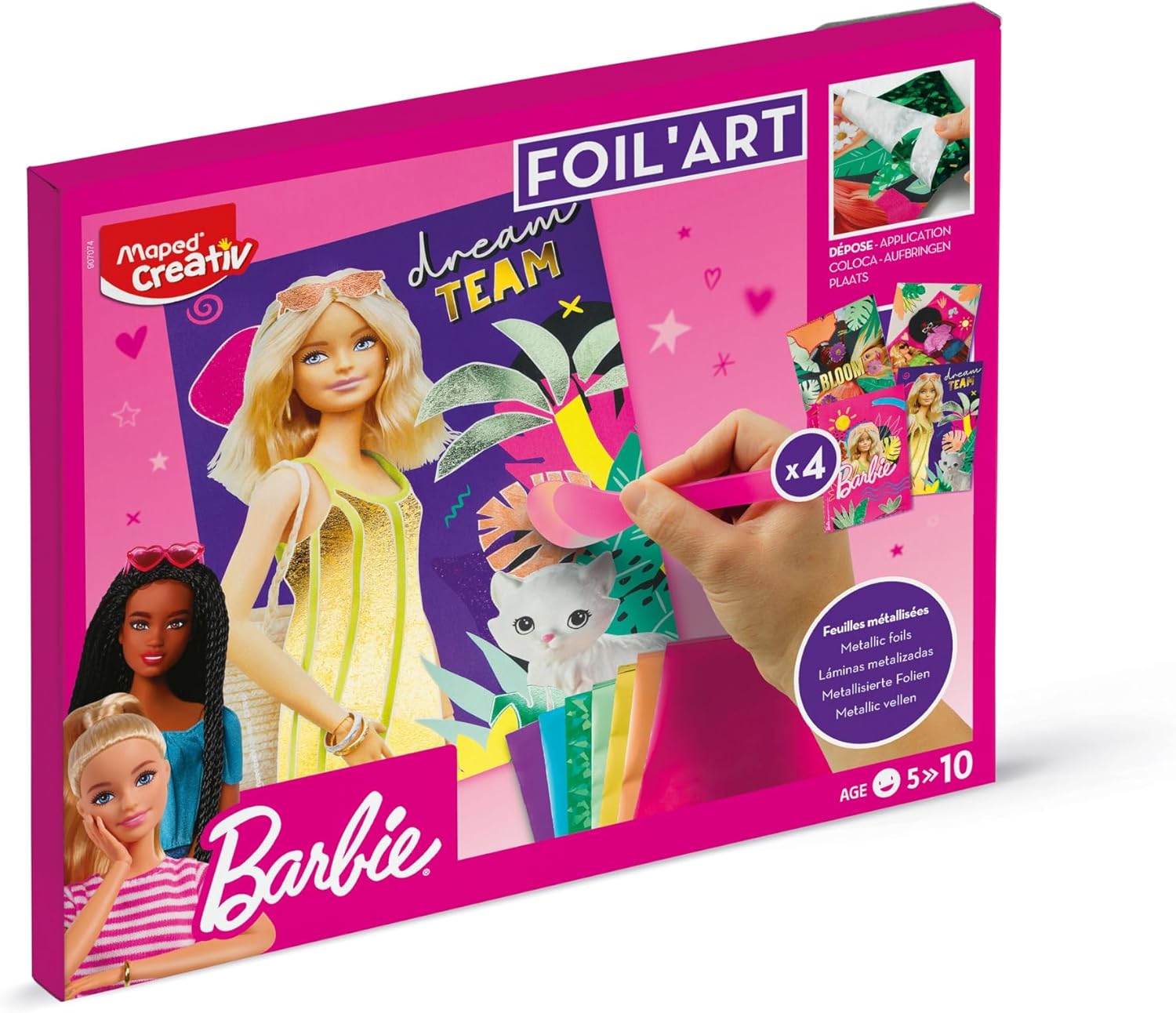 Barbie Foil'Art Maped Creativ avec 4 cartes à décorer