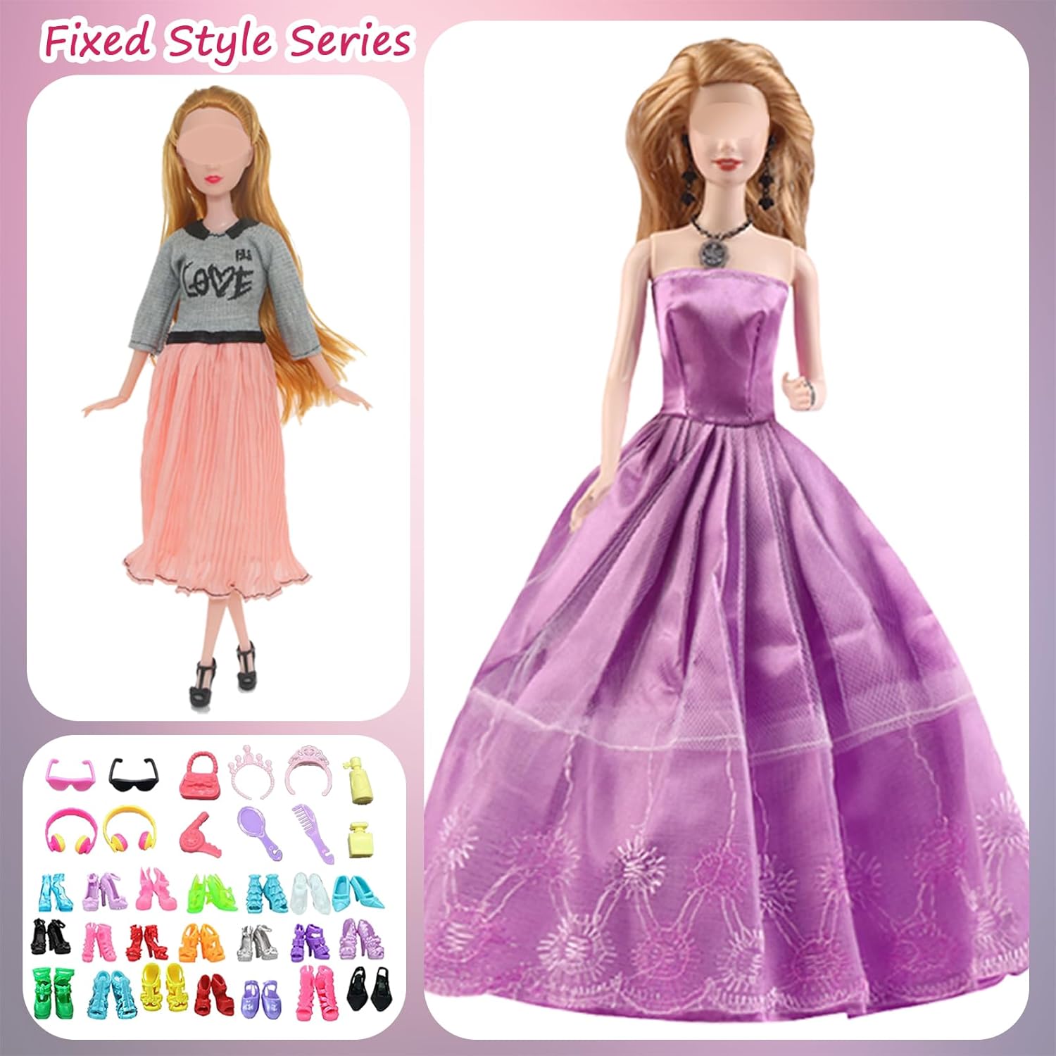 Tenues Barbie pour poupées de 28 cm avec 6 robes de mariée – Image 4