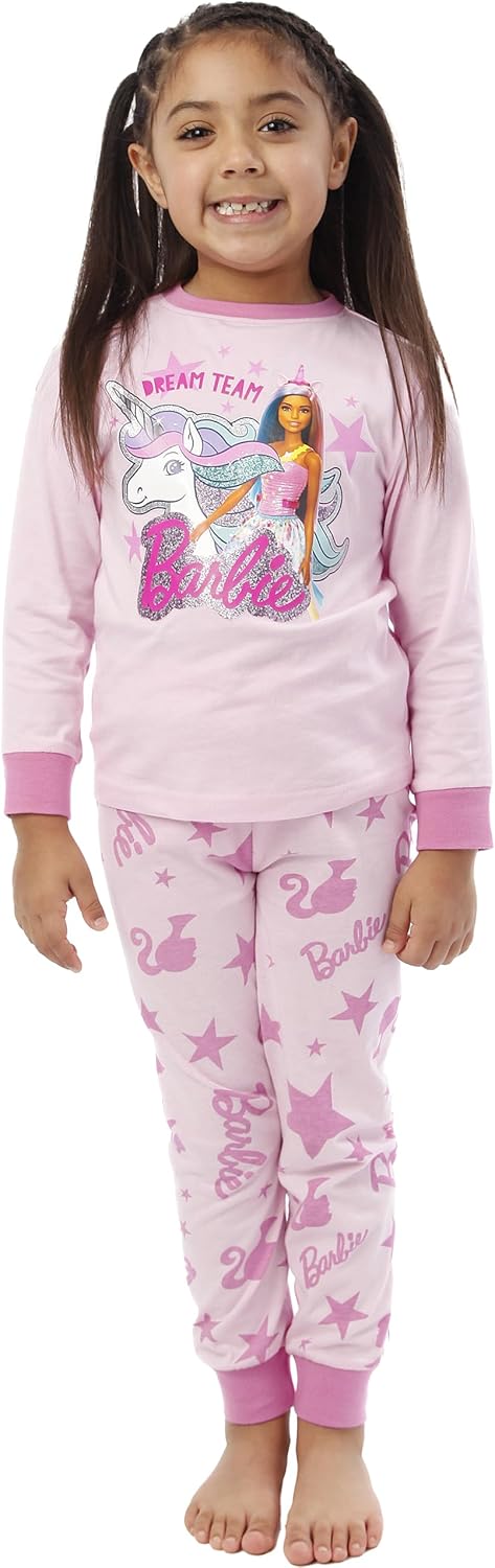 Pyjama fille Barbie Licorne rose clair – Image 2