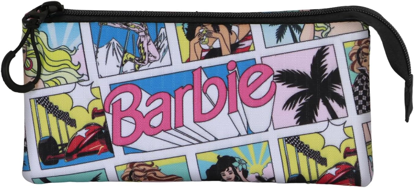 Trousse triple Barbie Comic multicolore à 3 compartiments – Image 2