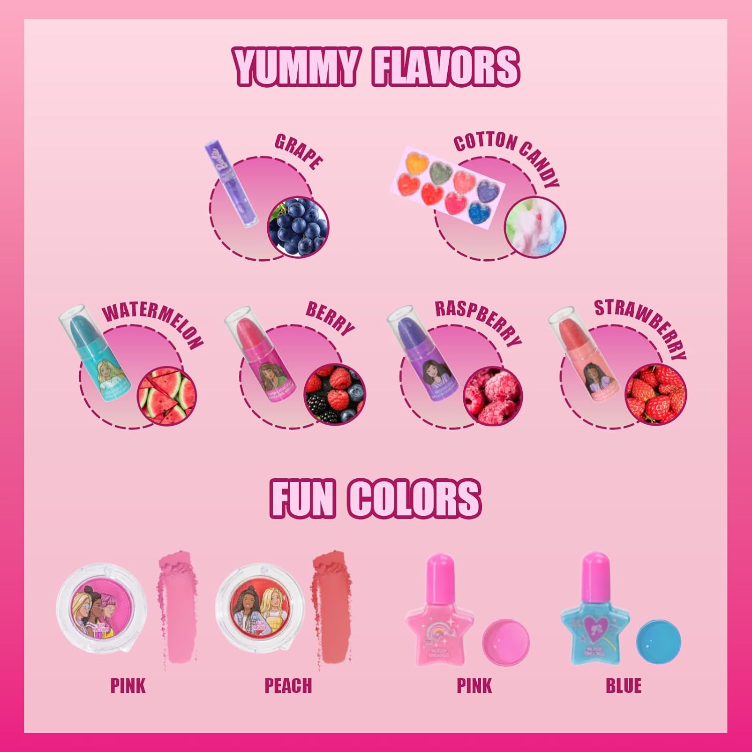 Coffret de maquillage Barbie lavable DIY pour filles de 6 à 12 ans – Image 3