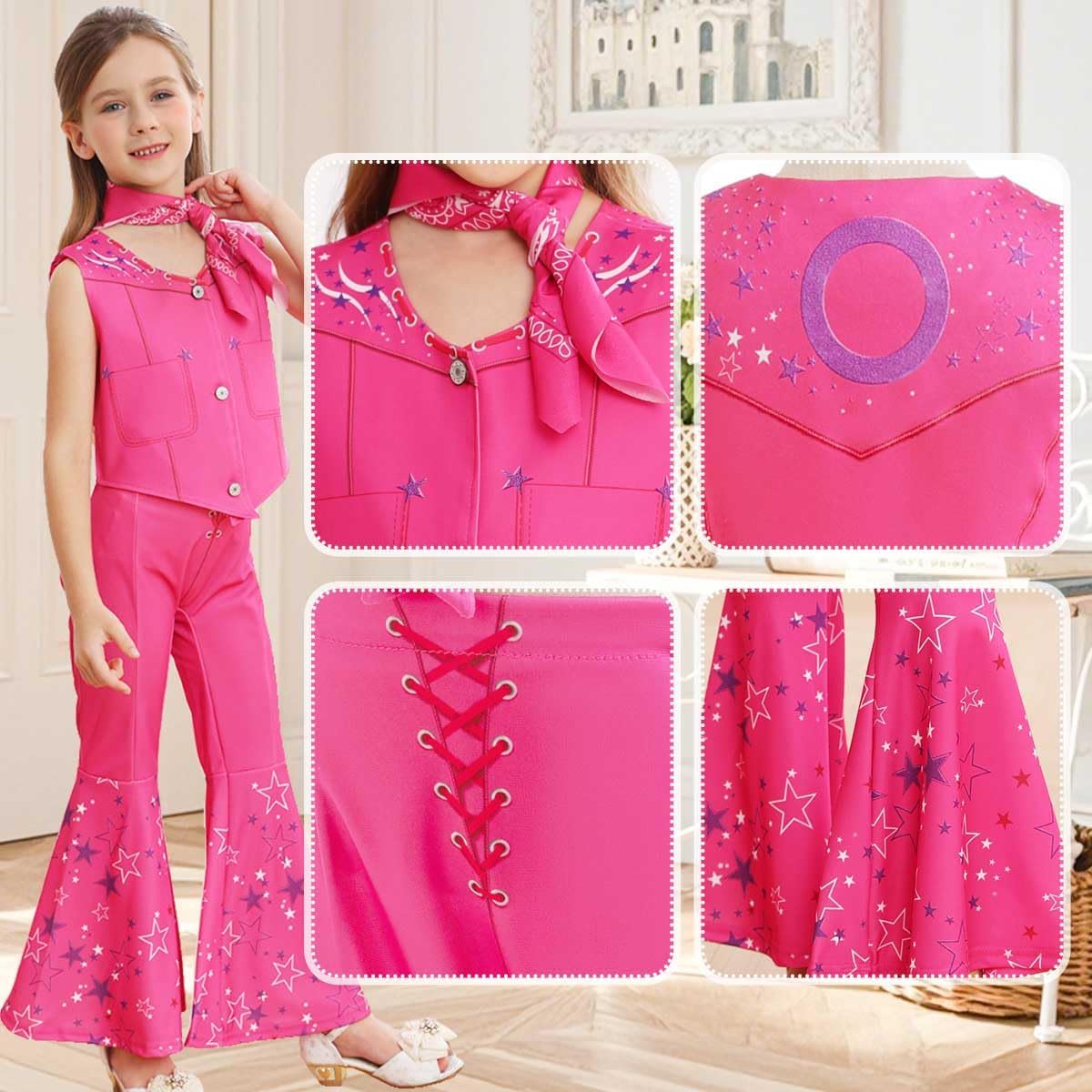 Costume Barbie cowgirl rose fille, style disco 70 80 – Image 5