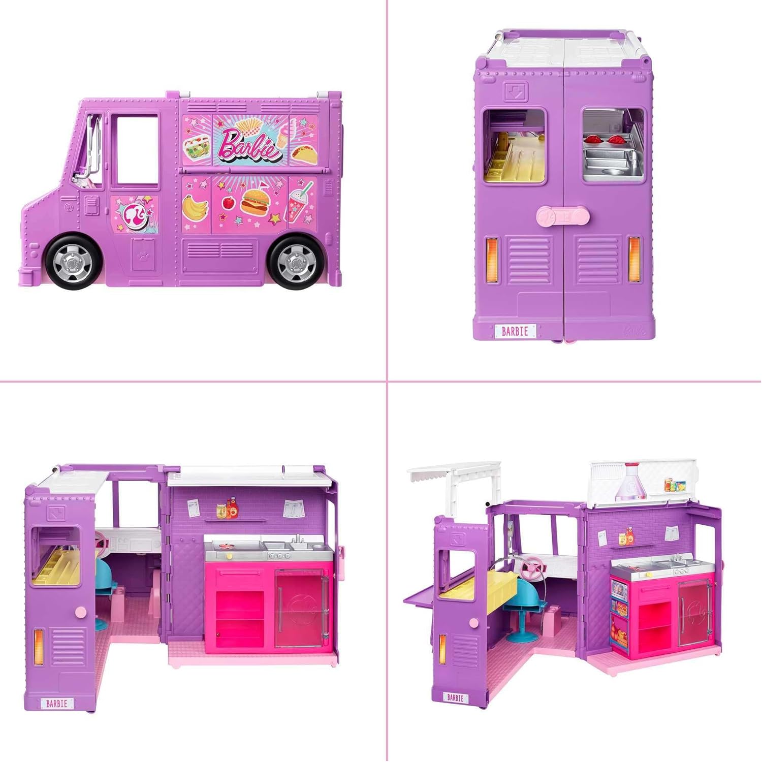 Barbie Food Truck violet transformable avec accessoires GMW07 – Image 5