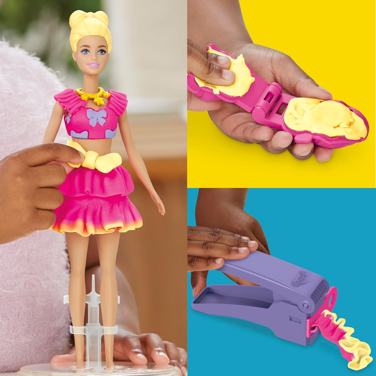 Barbie Play-Doh Dentelles et nœuds, coffret créatif avec poupée – Image 6