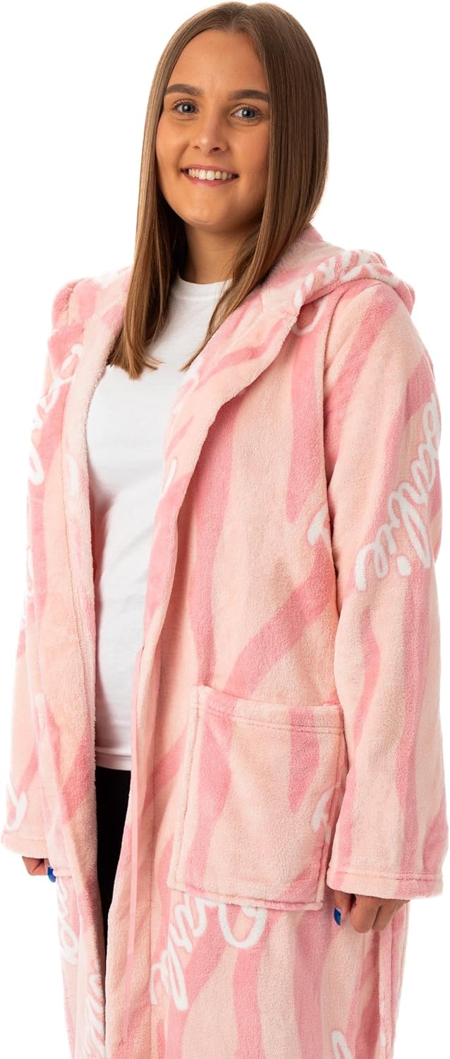 Peignoir Barbie rose à capuche pour femme – Image 7