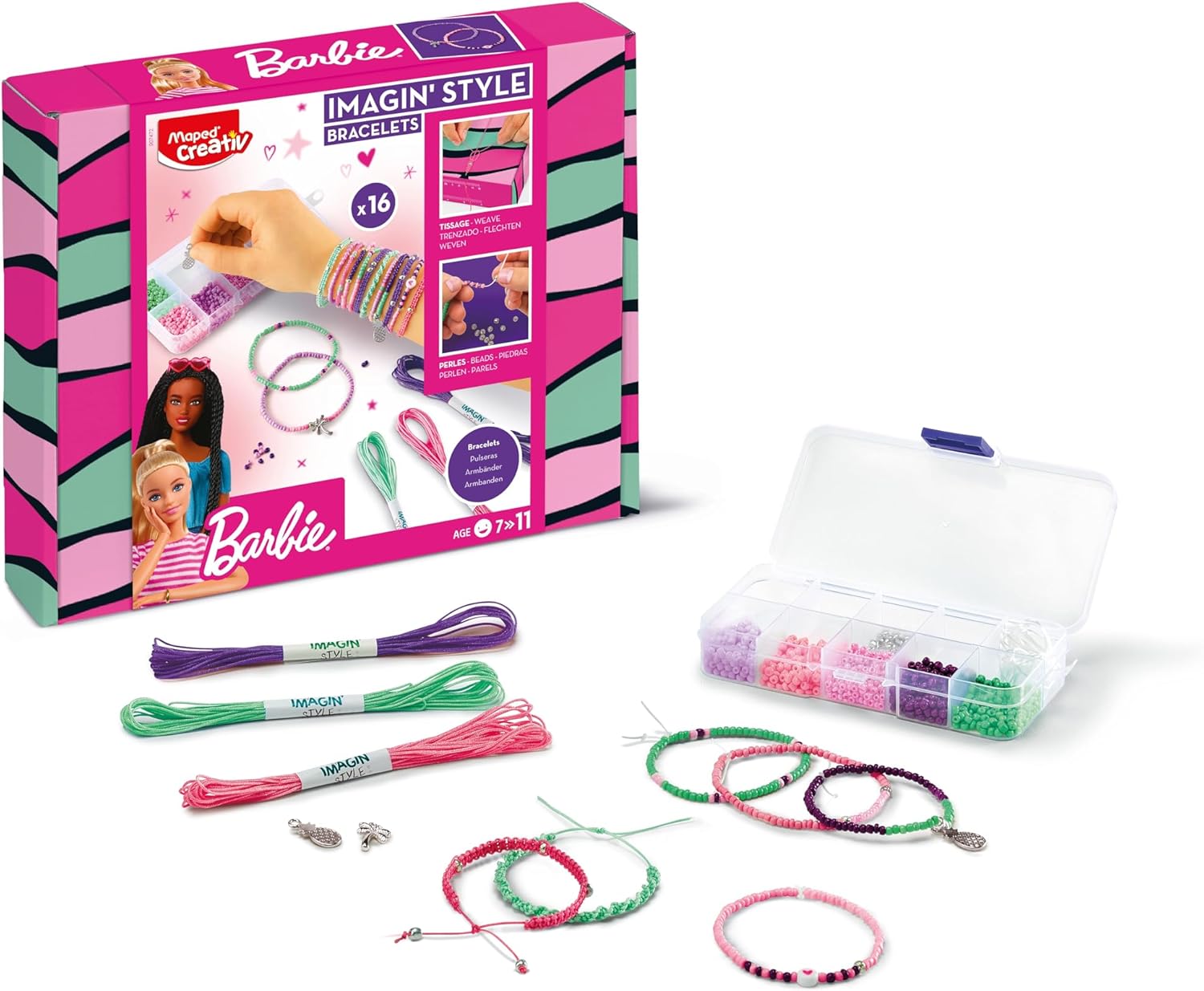 Bracelets Barbie Imagin'Style, activité de tissage guidé pour 16 créations dès 7 ans – Image 4