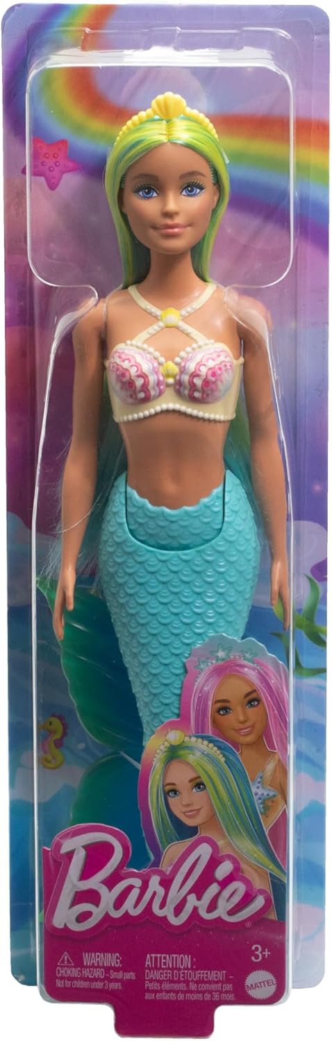 Poupée Barbie sirène HRR03 avec cheveux fantaisie et serre-tête marin – Image 6