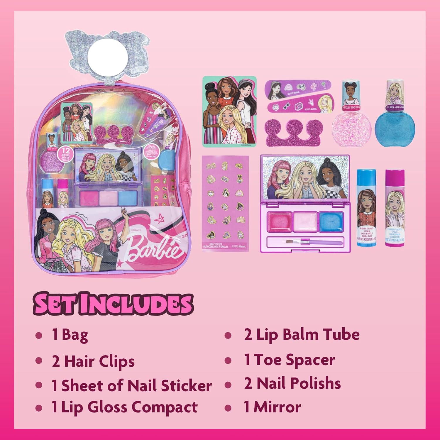 Barbie Townley Girl, sac à dos maquillage 12 pièces dès 3 ans – Image 2