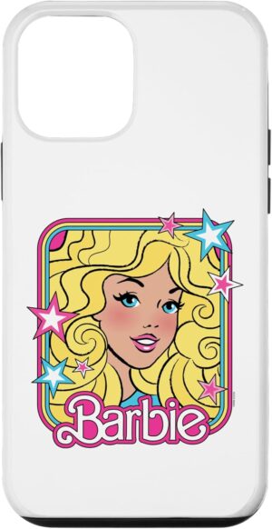 Coque Barbie iPhone 12 mini, portrait des années 70 et étoiles