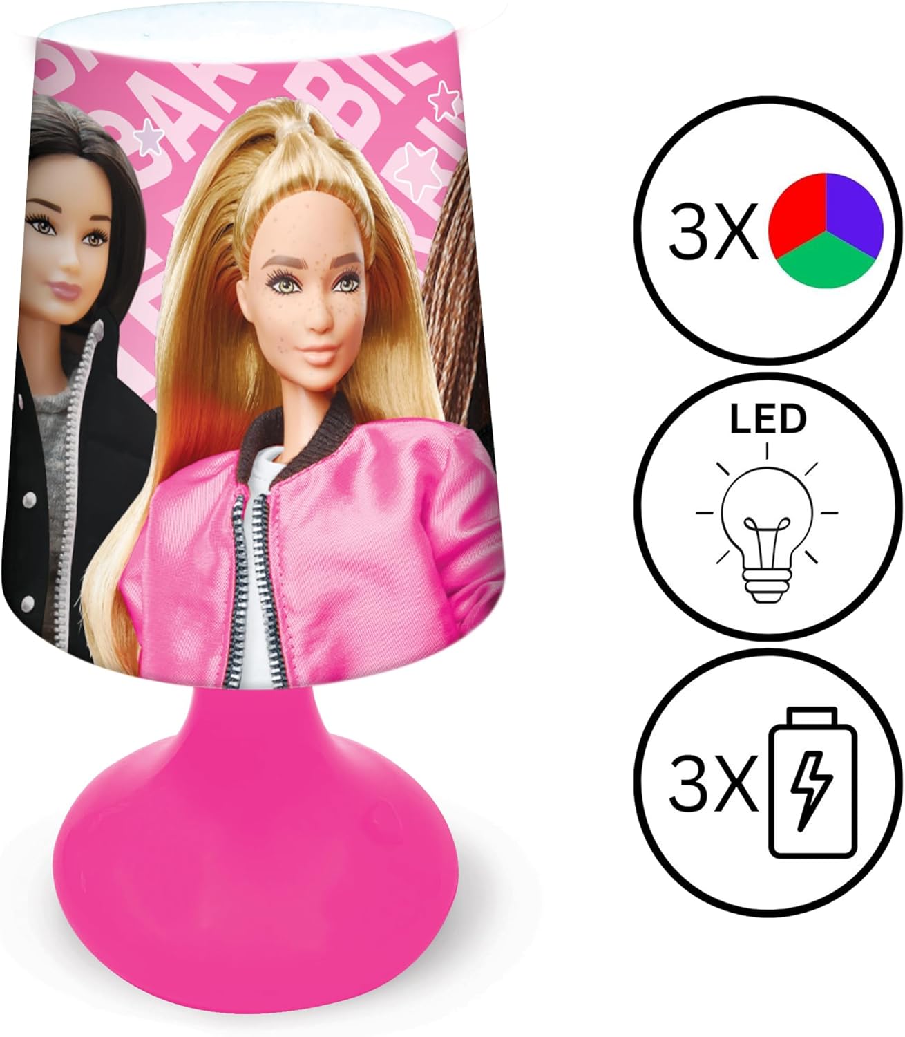 Mini veilleuse de chevet Barbie sans fil rose MLT10BB – Image 3