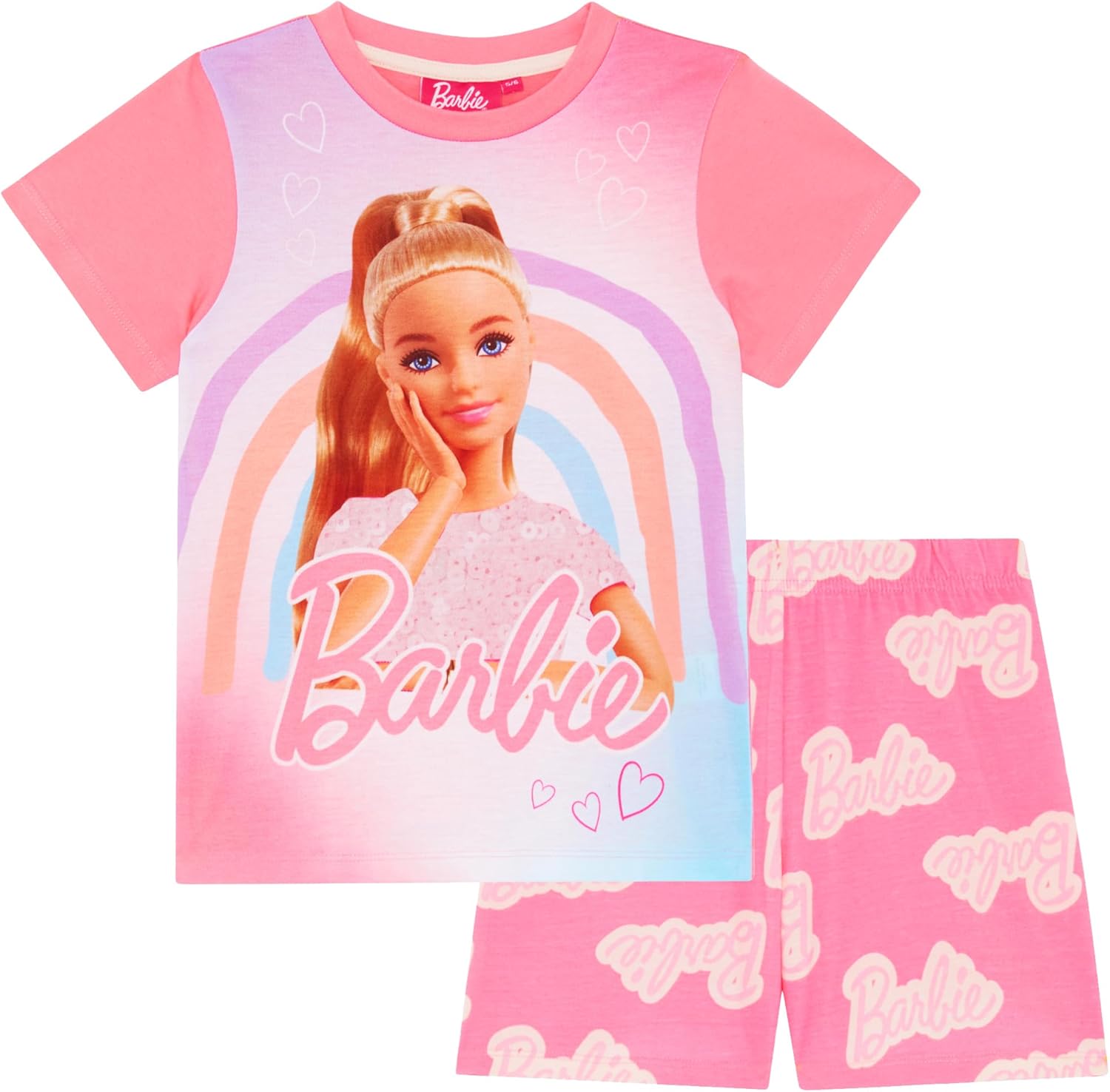 Pyjama court Barbie Rainbow à manches courtes